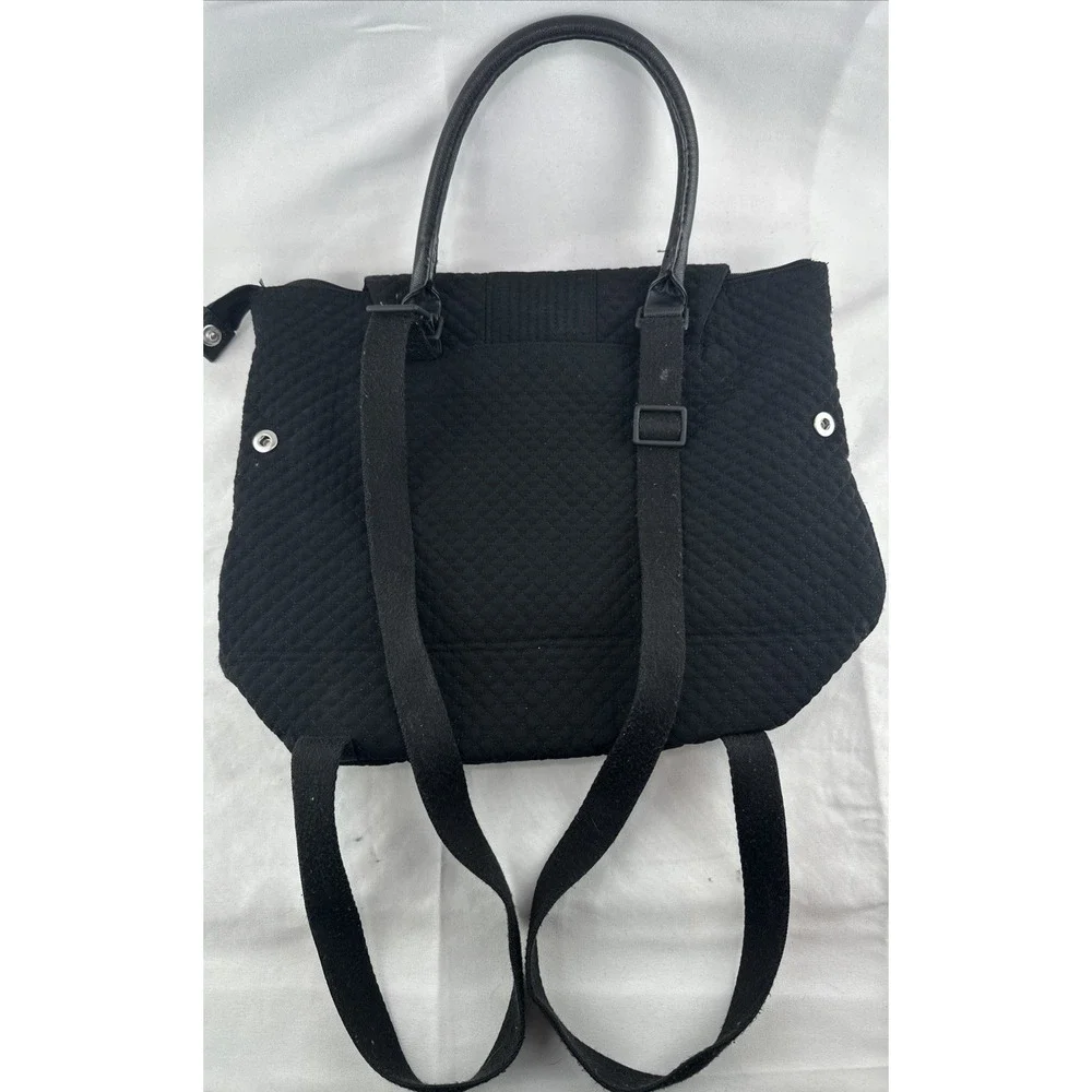 Vera Bradley Change It Up Backpack in Black Quilted Fabric Zip Closure‎